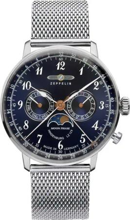 Zeppelin 7036M-3 Hindenburg LZ129 Herrenuhr m. Mondphase 40mm 3ATM