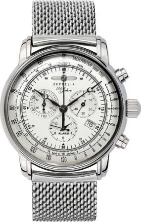 Zeppelin 7680M-1 Alarm Chronograph 100 Jahre Herrenuhr 43mm 5ATM