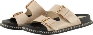 TOM TAILOR Damen Flache Sandalen mit Gold-Akzent, gold, Uni, Gr. 41