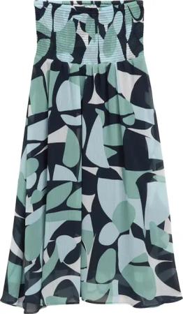 TOM TAILOR Damen Chiffon Midi-Rock mit Muster, grün, Gemustert, Gr. 46