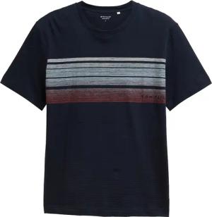 TOM TAILOR Herren T-Shirt mit Print, blau, Uni, Gr. XXL