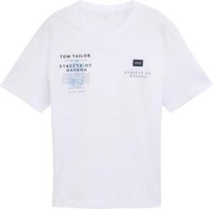 TOM TAILOR Herren Plus Size - T-Shirt mit Print, weiß, Uni, Gr. 3XL