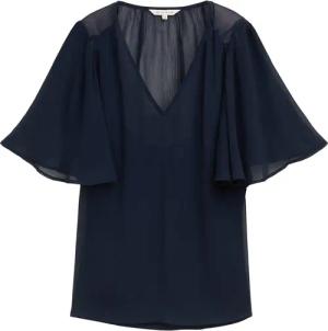 TOM TAILOR Damen Chiffon Bluse, blau, Uni, Gr. 40