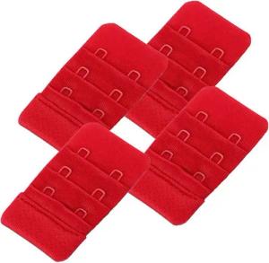 maDDma BH-Verlängerung 4 BH-Verlängerung ohne Gummiband 35 mm 2 Reihen BH Zubehör (Sparpaket), rot
