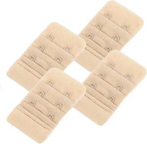 maDDma BH-Verlängerung 4 BH-Verlängerung ohne Gummiband 35 mm 2 Reihen BH Zubehör (Sparpaket), beige