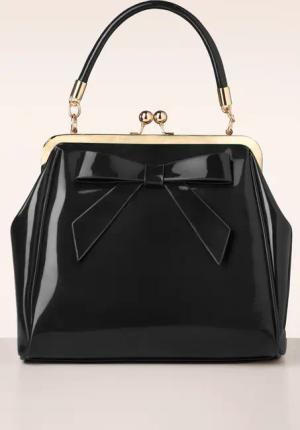 Amerikanische Vintage Lacktasche in Schwarz