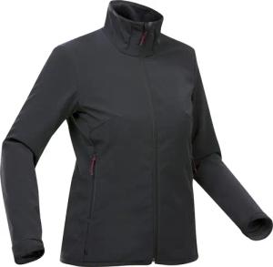 Softshelljacke Damen winddicht warm Wandern - MT100 schwarz