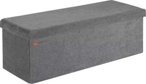 Sitzbank Anthrazit Cord 114x38x38cm MDF faltbar
