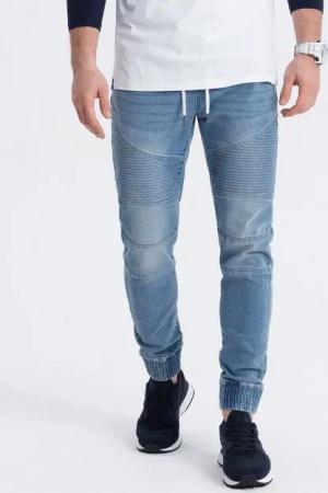 OMBRE Jeggings Herren-Jogginghose aus Denim mit Nähten