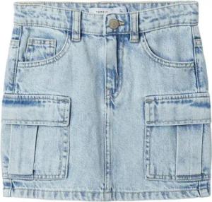 Name It Sommerrock Leichtes Denim Material, Cargo Taschendesign, casual Fit NKFMILLIE DNM CARGO SKIRT 5433-BF F