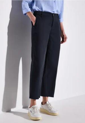 Street One Frauen Straight Leg Chino in Blau, Gr: 38