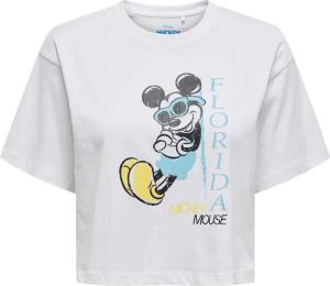 ONLY T-Shirt Mickey Minnie 15348126 Weiß Regular Fit