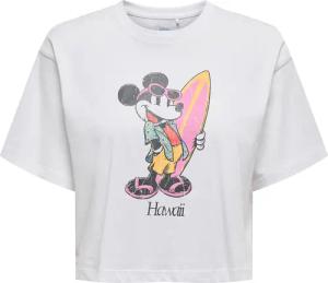 ONLY T-Shirt Mickey Minnie 15348126 Weiß Regular Fit
