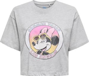 ONLY T-Shirt Mickey Minnie 15348126 Grau Regular Fit
