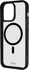 sbs Mag Frame Handy-Cover für Apple iPhone 15 Pro transparent, schwarz