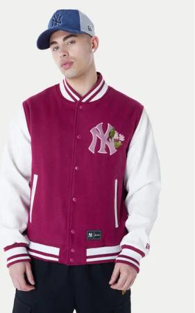 New Era Bomberjacke Yankees MLB Floral 60596333 Dunkelrot Regular Fit