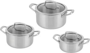 NINJA Topf-Set Ninja EverClad 3-teiliges Set aus Edelstahl C93000DE, Edelstahl (Set, 3-tlg., je 1 Kochtopf Ø 16,18,20 cm, Inhalt 1,4 L, 2,3 L, 3,3 L), Entwickelt für den Einsatz unter schwierigsten Kochbedingungen