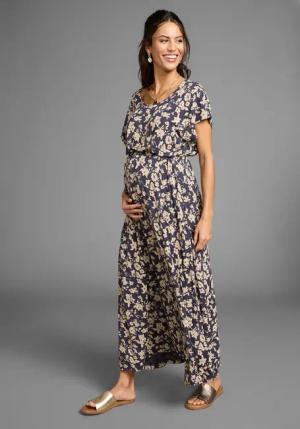 Neun Monate Umstandskleid "Langes Schwangerschafts- und Still-Kleid", Jersey-Kleid für Schwangerschaft und Stillzeit