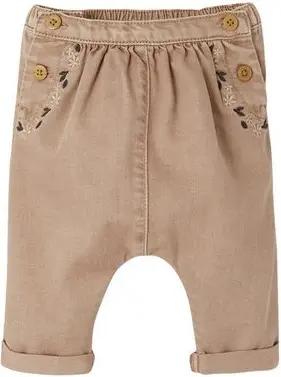 vertbaudet Cargohose Bestickte Baby Pluderhose, Denim