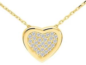 My Gold Herzkette Damen Herz Kette Herz Kette Gold 375 mit Zirkonia Damenkette - Claudia (Set, 1-tlg., inkl. Schmuckbox), Geschenke
