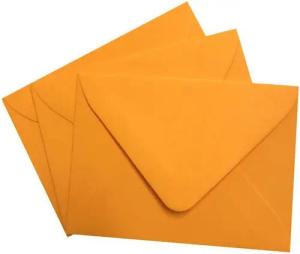 Paper24 Briefumschlag 25 Stück 60 x 90 mm, 120 g/m² Intensivorange Leuchtorange