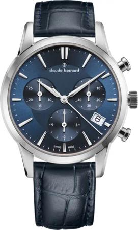 Claude Bernard 10231-3-BUIN Damenuhr Classic Chronograph 35mm 5ATM