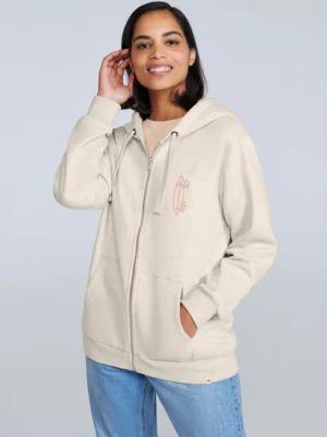 Maya Graphic Damen Kapuzenpullover - Beige
