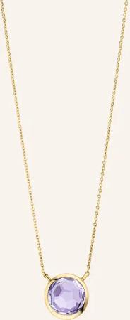 Leaf Halskette AMETHYST aus 14 Karat Gelbgold