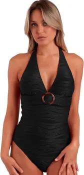 Admas Badeanzug Einteiliger vorgeformter Neckholder-Badeanzug Waves Mare