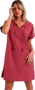 Admas Kleider Sommerkleid mit kurzen Ärmeln Linen Style