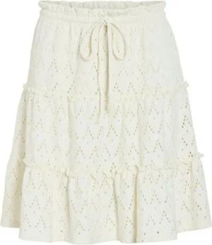 Vila Sommerrock Strukturiertes Design mit Kordelzug und Rüschen VIAMALINA HW SHORT SKIRT/PB