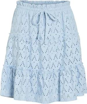 Vila Sommerrock Strukturiertes Design mit Kordelzug und Rüschen VIAMALINA HW SHORT SKIRT/PB