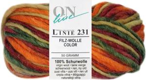 Online Garne 50 Gramm ONline Linie 231 Filzwolle Color Farbauswahl Bastelgarn