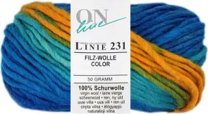Online Garne 50 Gramm ONline Linie 231 Filzwolle Color Farbauswahl Bastelgarn