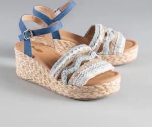 Aniston SHOES Keilsandalette, Sandale, Sommerschuh, Pailletten - NEUE KOLLEKTION