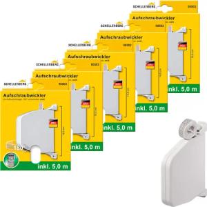 SCHELLENBERG Aufputz-Gurtwickler "Aufschraubwickler für das Rollladensystem Mini", schwenkbar, mit vormontiertem Rollladengurtband, braun oder weiß