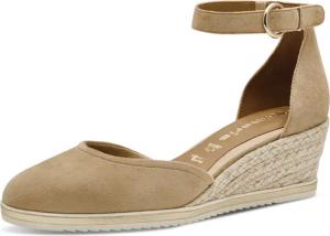 Tamaris Keilpumps, Keilabsatz, Schlupfschuh, Riemchensandale mit modischem Jute-Besatz