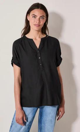 Cecil Shirtbluse, mit geschlitztem Rundhalsausschnitt