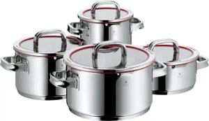 WMF Topf-Set "Function 4", Cromargan Edelstahl Rostfrei 18/10, (Set, 8 tlg.), wärmereduzierende Griffe, mit 4 Abgießfunktionen, Innenskalierung