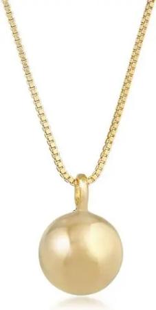 Elli Premium Kette mit Anhänger Kugel Anhänger Rund Basic 925 Silber, Kugel