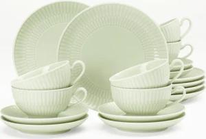 Seltmann Weiden Geschirr-Set "Teeservice 18-teilig klein Amina seladon", (Set, 18 tlg., Set), Teller, Tassen, grün, Amina