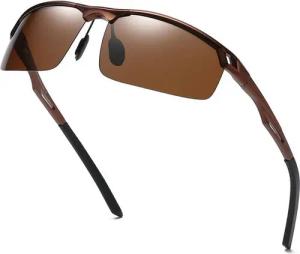 LuxusKollektion Retrosonnenbrille Herren Polarisierte Sportbrille Ultraleicht Al-Mg Metallrahmen
