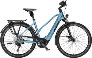 KTM MACINA STYLE 810, 11 Gang Kettenschaltung, Damenfahrrad, Trapez, Modell 2025, 28 Zoll 56 cm steel blue matt (black+light blue)