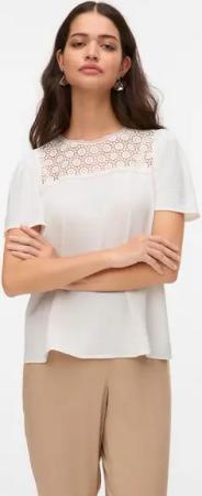 Vero Moda Blusentop VMALVA CROCHET SS TOP WVN GA