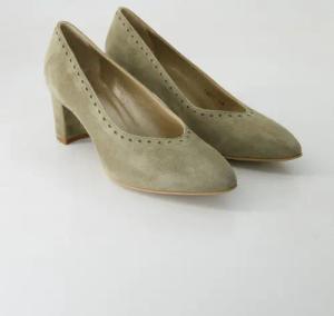 Dirndl & Bua Schuhe - 1207 Veloursleder (Grün, Gr. 40)