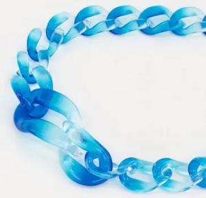 Ulla Popken Armband Statement-Kette große Glieder Farbverlauf