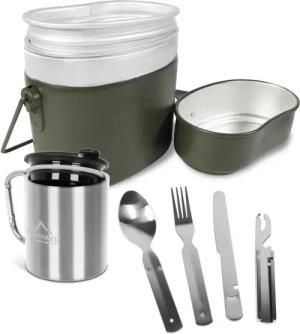 normani Geschirr-Set Bundeswehr Essgeschirrset Camping Kochgeschirr (4-tlg), 1 Personen, Edelstahl, Camping Geschirr Essgeschirr Outdoor Besteck Kochgeschirr