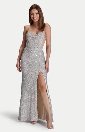 Hey Kyla Abendkleid 5AG070HK Silberfarben Slim Fit