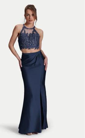 Hey Kyla Abendkleid 5AI066HK Dunkelblau Slim Fit