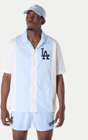 New Era Hemd LA Dodgers Stripe Revere 60596335 Weiß Regular Fit